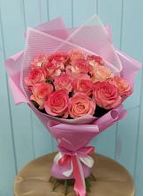 15 Розовых роз Равель в Коченёво Букет 15 Розовых роз Равель в Коченёво